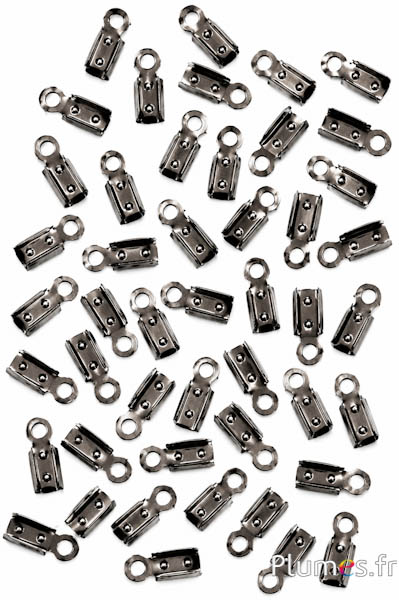 Embouts pour ruban - 9 mm - argent noirci